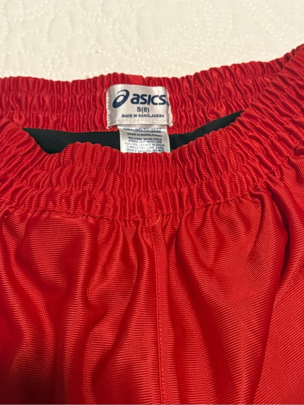 Asics Red‎ Athletic Kids Shorts with a black lining layer S (8)